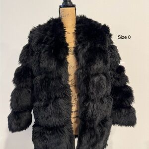 Luxurious Black Faux Fur Coat